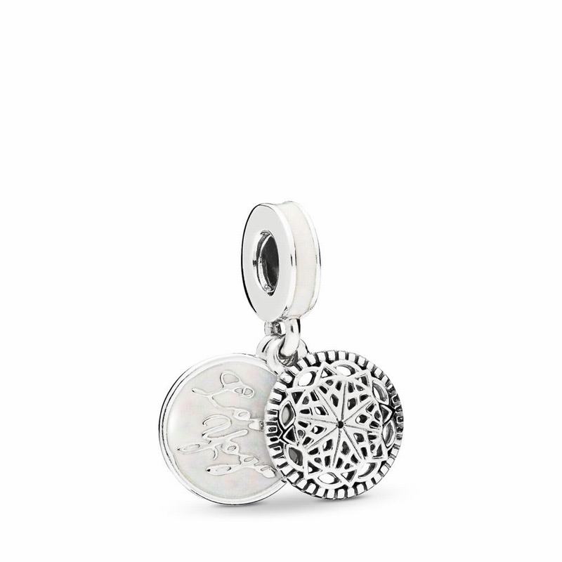 Pandora True Yoga Dangle Charm Ireland - Sterling Silver/Enamel/White - 478365JPZ